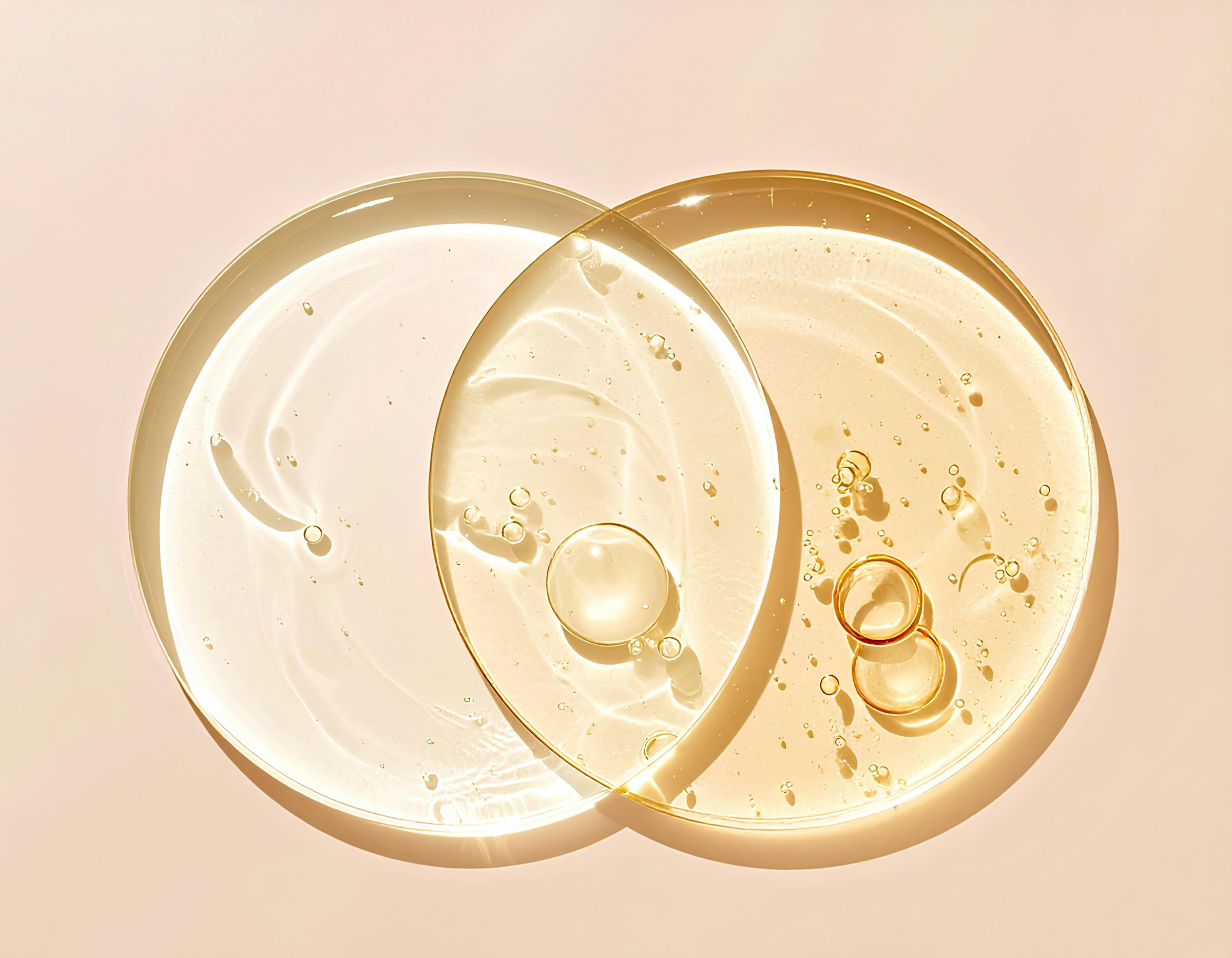 Gouttes de sérum en cercles